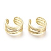 Brass Micro Pave Clear Cubic Zirconia Cuff Rings RJEW-I073-14G-2