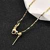Brass Bar Link Chain Adjustable Slider Necklaces NJEW-M108-10G-1