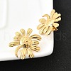 304 Stainless Steel Flower Stud Earrings EJEW-P312-03A-G-2
