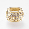 Brass Micro Pave Cubic Zirconia Beads ZIRC-J018-30G-1