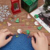 BENECREAT 32Pcs 12 Styles Food Grade Eco-Friendly Silicone Beads with Baking Painted Zinc Alloy Knitting Stitch Marker Rings SIL-BC0001-08B-3
