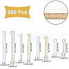 ARRICRAFT 840Pcs 7 Style Iron Eye Pins & 120Pcs 316 Surgical Stainless Steel Eye Pins IFIN-AR0001-14-6