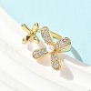 Brass Micro Pave Cubic Zirconia ABS Imitation Pearl Cuff Rings RJEW-D307-02G-A-1
