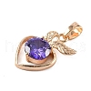 Brass Micro Pave Cubic Zirconia Pendants KK-E795-27KCG-03-2