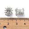 Rack Plating Brass Micro Pave Clear Cubic Zirconia Beads KK-U014-05P-2