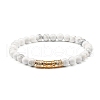 Natural Howlite Round Beads Stretch Bracelets Set BJEW-JB06980-01-3