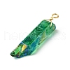 20Pcs Electroplated Natural Quartz Crystal Pendants PALLOY-AB00141-5