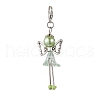 Trumpet Flower Angel Acrylic & Glass Pearl Pendant Decorations HJEW-JM03329-02-4