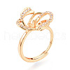 Brass Micro Pave Clear Cubic Zirconia Adjustable Ring Settings KK-T076-06G-3