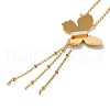 Stainless Steel Crystal Rhinestone Butterfly Tassel Pendant Necklaces for Women NJEW-G145-02G-1