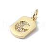 Moon Theme Brass Micro Pave Clear Cubic Zirconia Charms KK-H475-57G-10-2