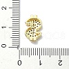 Rack Plating Brass Micro Pave Clear Cubic Zirconia Dollar Sign Multi-Strand Links KK-B084-22G-3