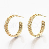 Brass Half Hoop Earrings KK-R117-054G-NF-4