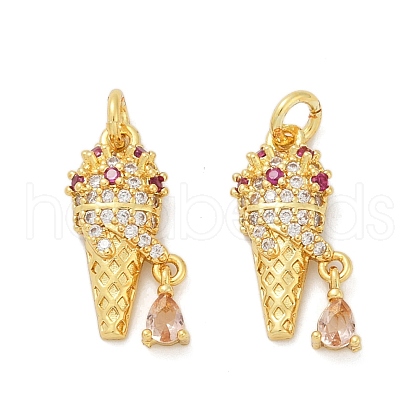Brass Micro Pave Cubic Zirconia Pendants KK-U073-09G-1