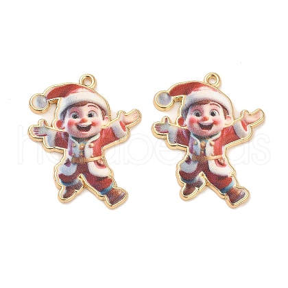 Christmas Alloy Enamel Pendants ENAM-K069-44F-G-1