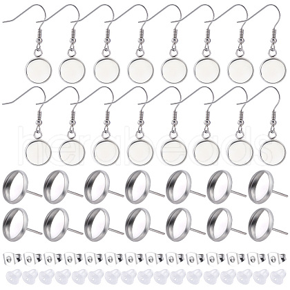 SUNNYCLUE 50Pcs 304 Stainless Steel Earring Hooks & 50Pcs Stud Earring Findings STAS-SC0008-68-1