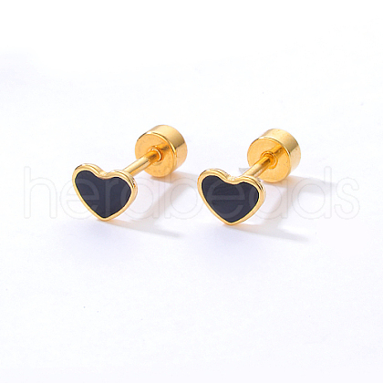 Heart Stainless Steel Stud Earring NR5432-01-1