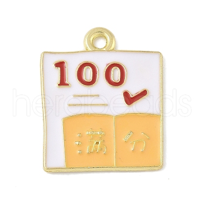 School Supplies Alloy Enamel Pandants FIND-M083-03D-G-1