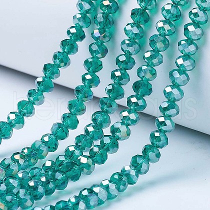 Electroplate Glass Beads Strands X-EGLA-A034-T6mm-B04-1