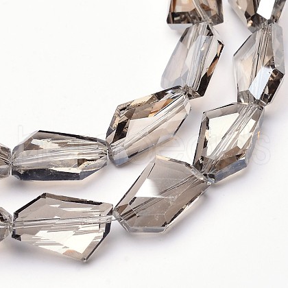 Pearl Luster Plated Glass Bead Strands X-EGLA-E034-PL01-1