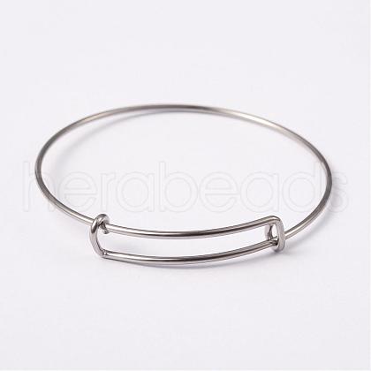 Adjustable 304 Stainless Steel Expandable Bangle Making BJEW-L604-10-1