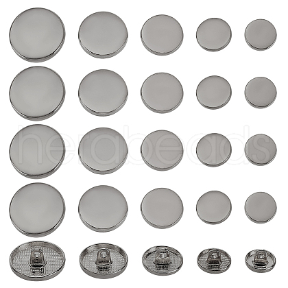 Olycraft 100Pcs 5 Styles Alloy Shank Buttons BUTT-OC0001-46B-1