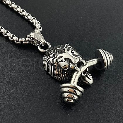 Stylish Punk Lion Pendant Necklace for Men WE0194-1