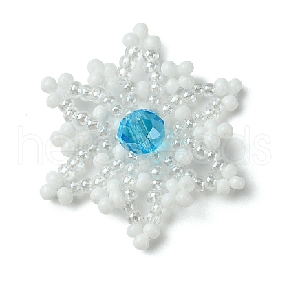 Christmas Seed Beads Beaded Charms PALLOY-MZ00297-05-1