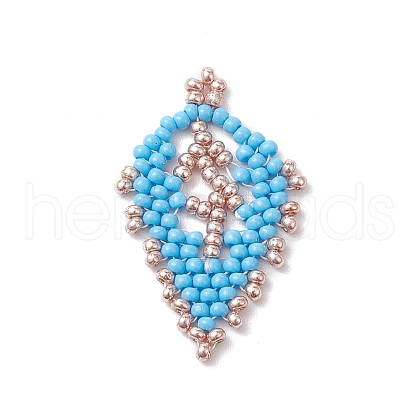 Seed Beads Beaded Charms PALLOY-MZ00285-05-1