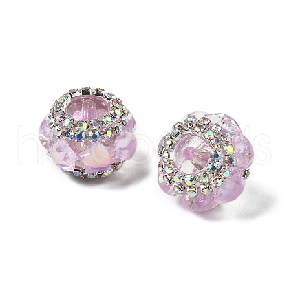 Resin Rhinestone Rondelle Beads OACR-S048-02I-1