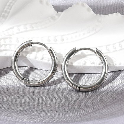 Tarnish Resistant 304 Stainless Steel Huggie Hoop Earring Findings STAS-I097-051B-1