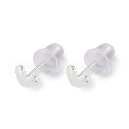 999 Fine Silver Stud Earrings for Women EJEW-S215-30S-07-1