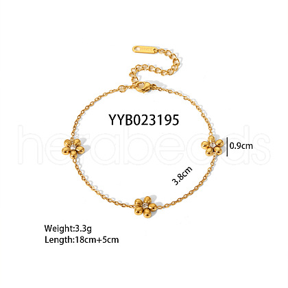 304 Stainless Steel Rhinestone Link Bracelets FS-WG063C6-03-1