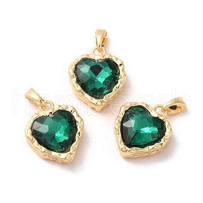 Brass Micro Pave Cubic Zirconia Pendants KK-M243-02G-1