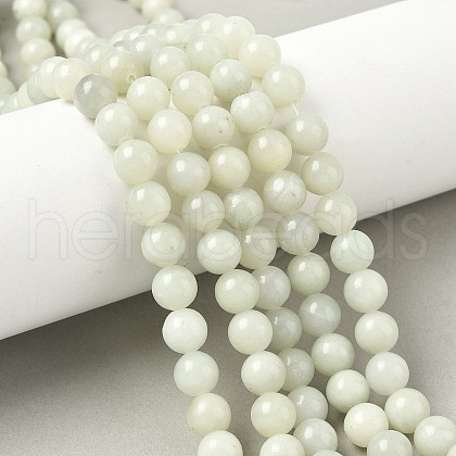 Natural Xiuyan Jade Beads Strands G-Z085-A01-8mm-1
