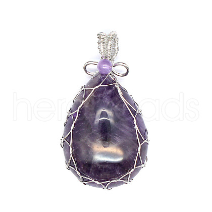 Natural Amethyst Pendants PW-WG69173-05-1