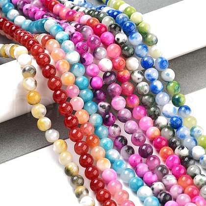 Natural Persian Jade Beads Strands G-D434-6mm-M-1