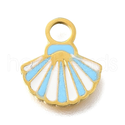 304 Stainless Steel Enamel Charms STAS-K263-86B-G-1