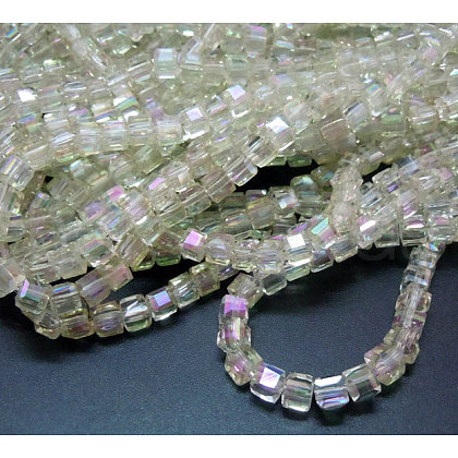 Electroplate Glass Beads Strands EGLA-D018-4x4mm-26-1