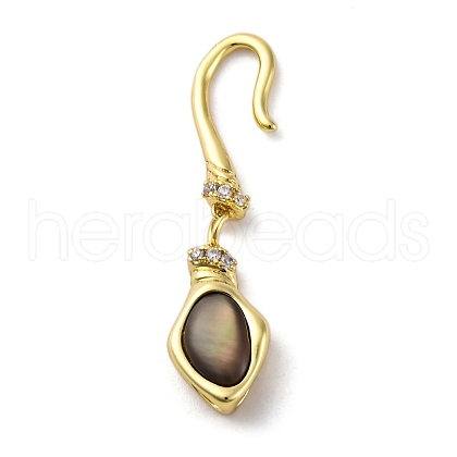 Brass Shell S-Hook Clasps KK-U059-26G-01-1