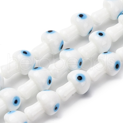 Handmade Evil Eye Lampwork Beads Strands LAMP-S069-01A-1