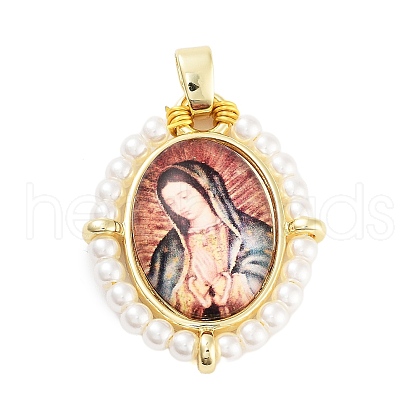 Rack Plating Brass Enamel Pendants X-KK-C056-07G-09-1
