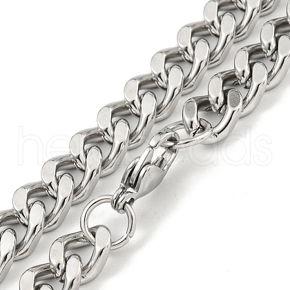 Non-Tarnish 201 Stainless Steel Cuban Link Chain Necklaces for Women and Men NJEW-F322-13P-02-1