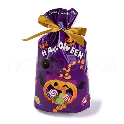 50Pcs Rectangle Halloween Candy Plastic Bags ABAG-U001-01O-1