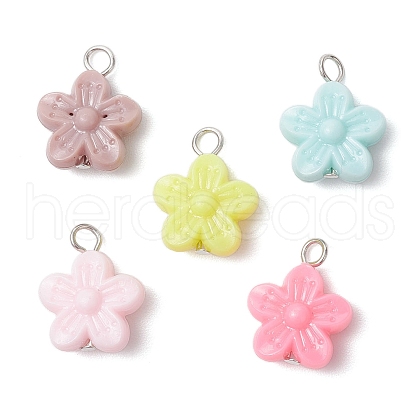 Flower Acrylic Pendants PALLOY-JF03729-1