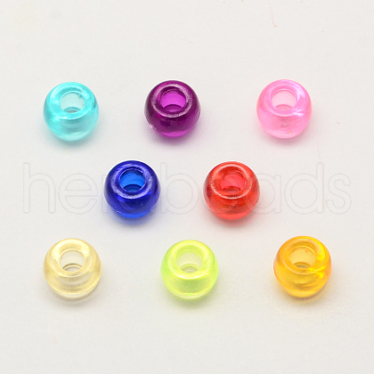 Transparent Acrylic European Beads MACR-Q156-02-1