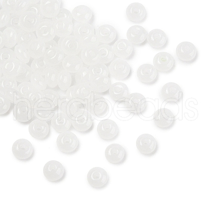 Imitation Jade Glass Seed Beads SEED-Q038-01C-1