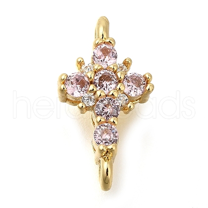 Brass Pave Cubic Zirconia Connector Charms KK-M101-03B-G02-1