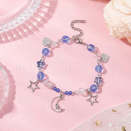 Glass Beaded Bracelets BJEW-JB11610-01-1