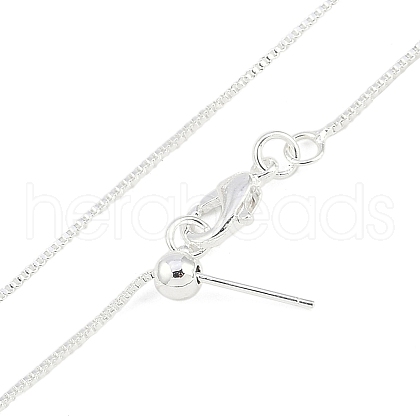 1mm Rack Plating Brass Box Chain Adjustable Slider Necklaces for Women Men MAK-L044-56S-1